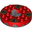 LEGO Perle dunkelgrau Ninjago Spinner mit rot oben und Schwarz und rot Fangpyre (98354)