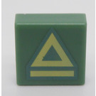 LEGO Tile 1 x 1 with Bright Light Yellow Triangle and Stripe with Groove (3070 / 100997)